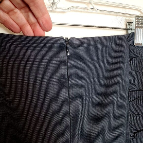 Cartonnier‎ 8 Ruched Charcoal Gray Pencil Skirt Lined Back Zip Back Slit - Picture 8 of 9